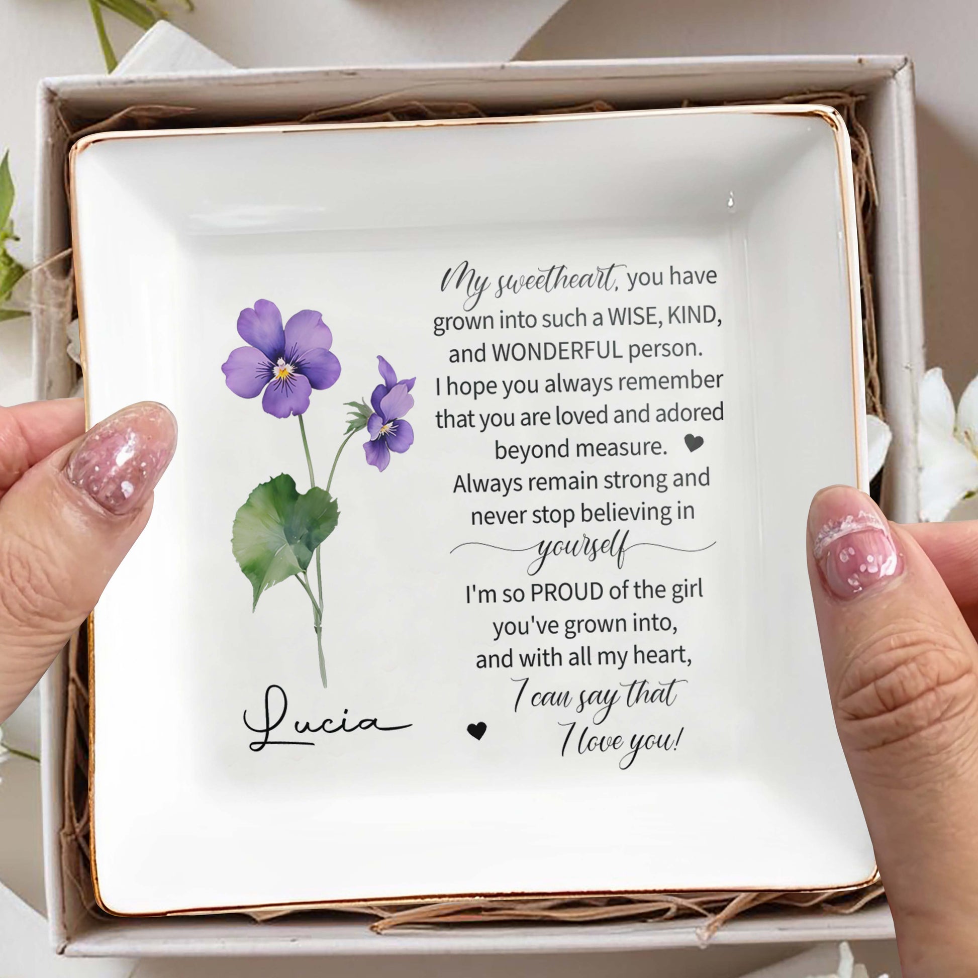 Proud of You Sweetheart Custom Dish