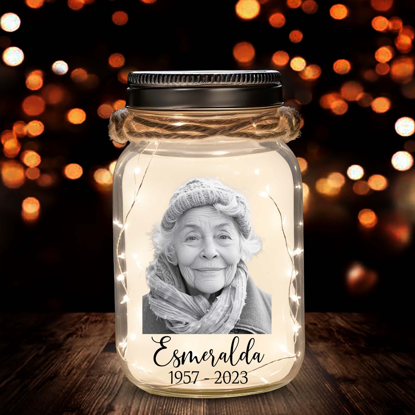 We’ll Hold You In Our Hearts - Personalized Custom Mason Jar Light - FM111_JARL