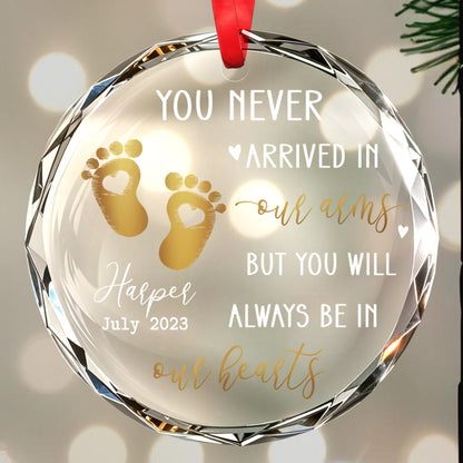 Always In Our Hearts Memorial Glass Ornament