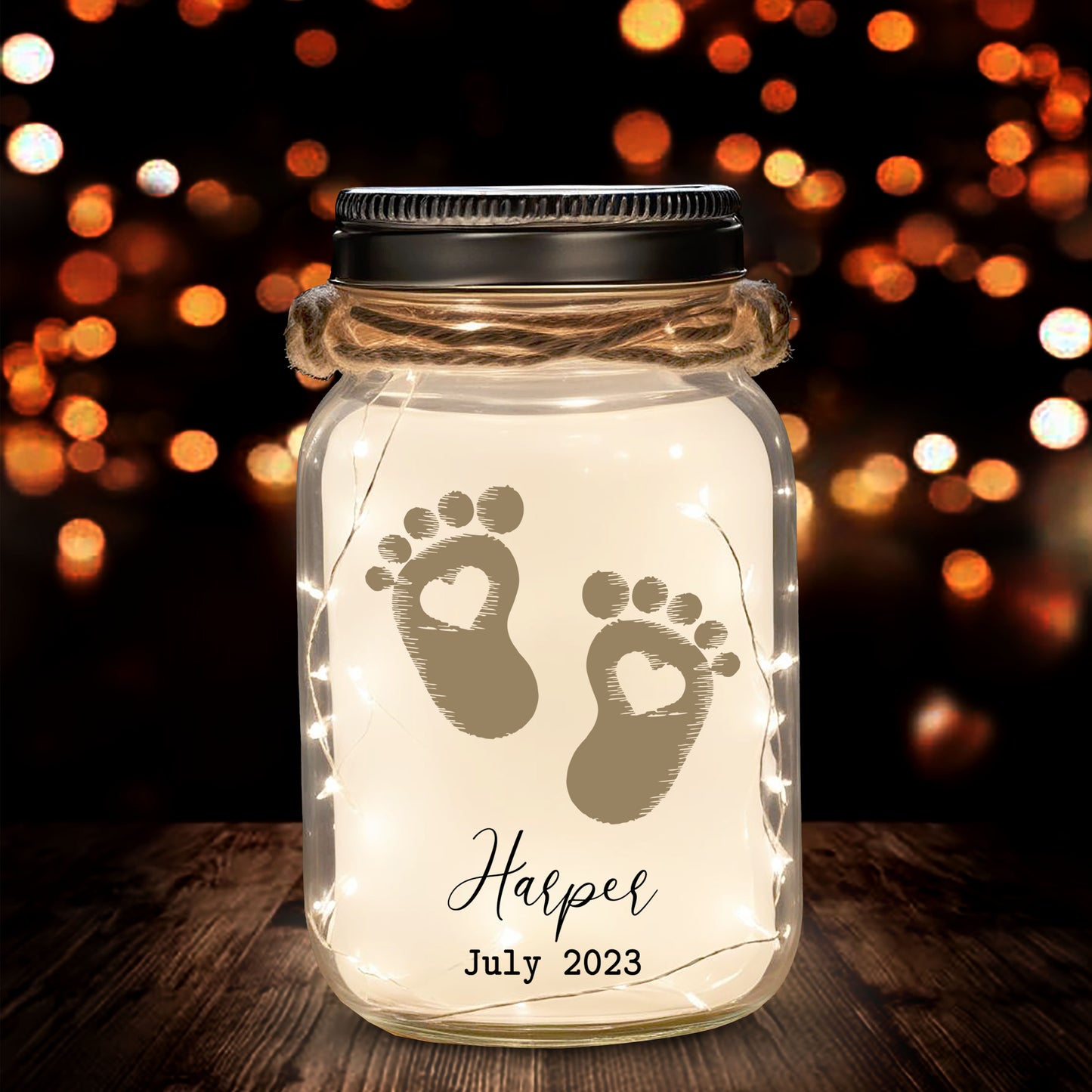 You Never Arrived In Our Arms, But You Will Always Be In Our Hearts - Personalized Custom Mason Jar Light - FM114_JARL