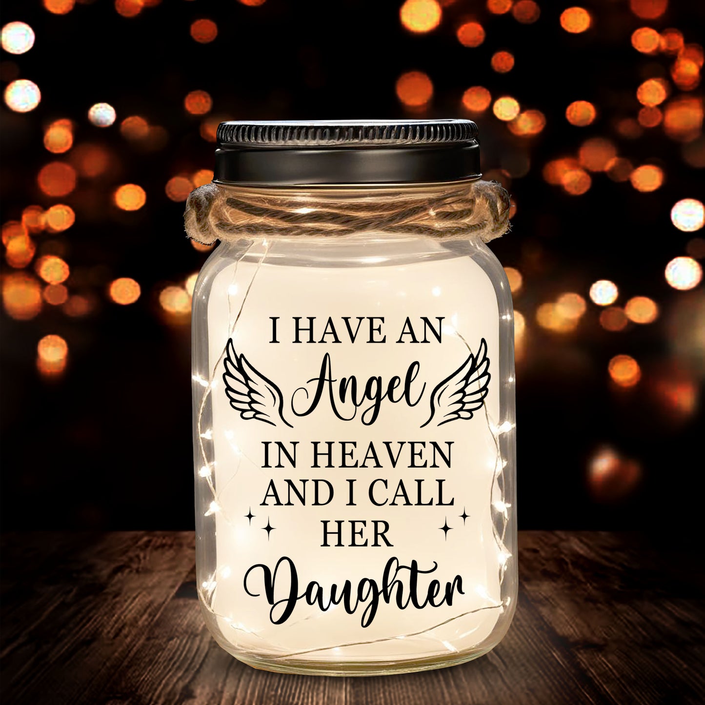 I Have An Angel - Personalized Custom Mason Jar Light - FM117_JARL