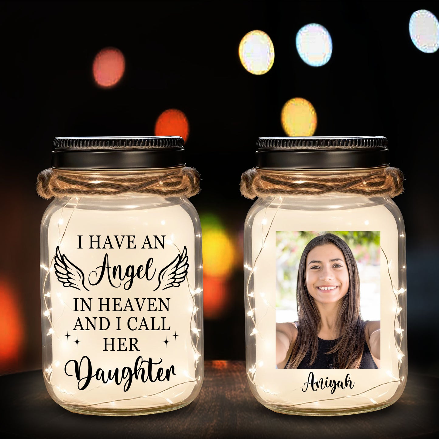 I Have An Angel - Personalized Custom Mason Jar Light - FM117_JARL