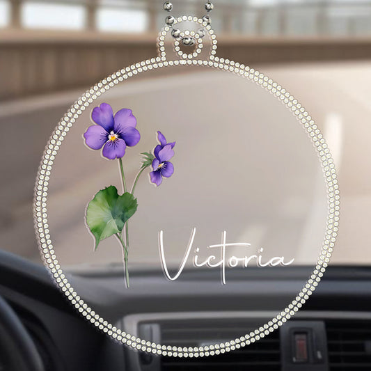 Cherish Every Moment Floral Design - Personalized Custom Acrylic Ornament, Car Ornament - FM120_HGO