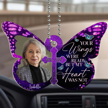 Your Wings Were Ready But My Heart Was Not - Personalized Custom Acrylic Ornament, Car Ornament - FM121_HGO