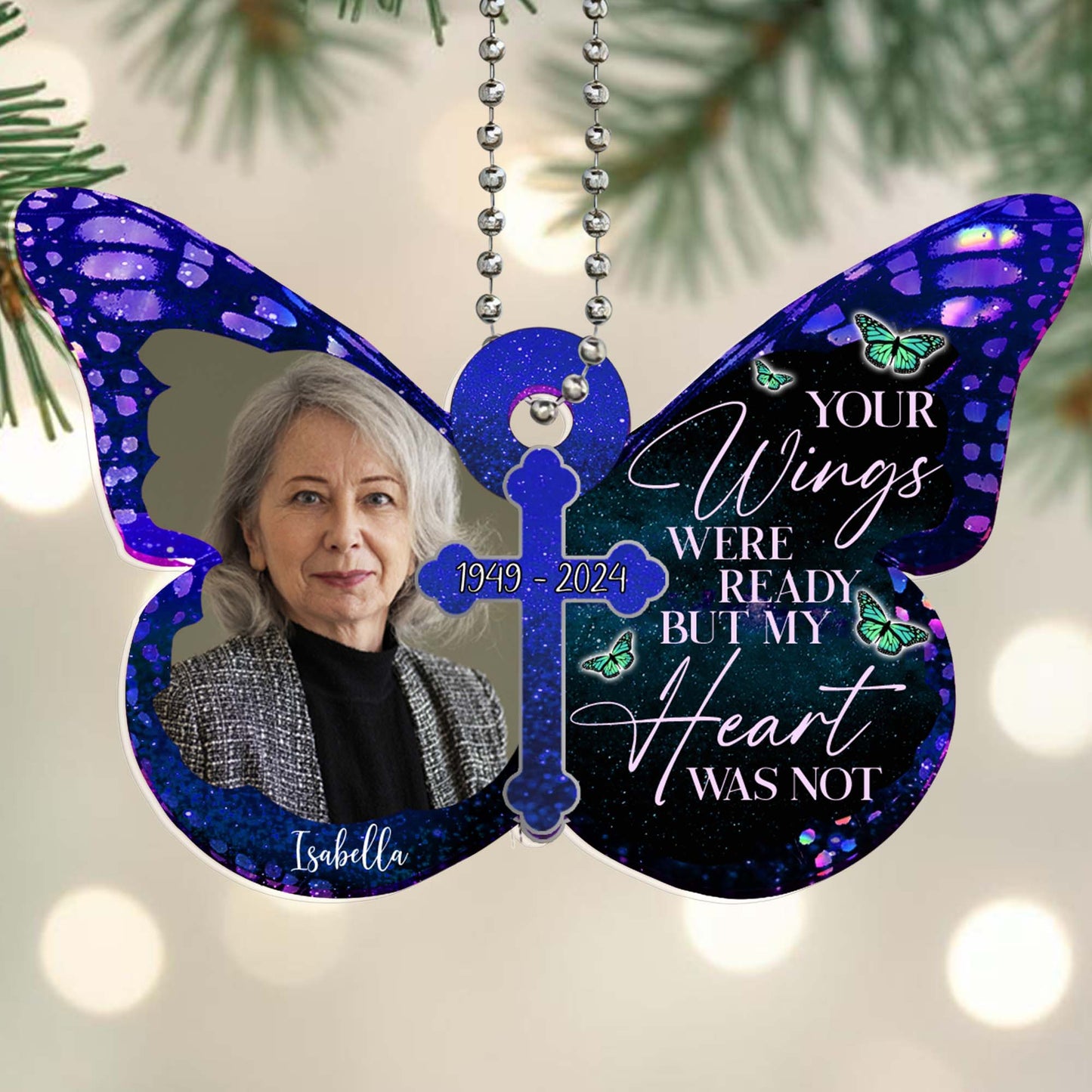 Your Wings Were Ready But My Heart Was Not - Personalized Custom Acrylic Ornament, Car Ornament - FM121_HGO