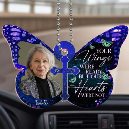 Your Wings Were Ready But My Heart Was Not - Personalized Custom Acrylic Ornament, Car Ornament - FM121_HGO