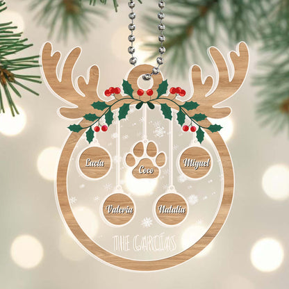 Customizable Family And Pet Names Christmas Ornament