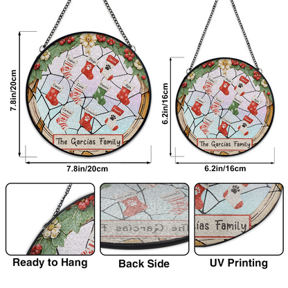 Christmas Paw Prints Suncatcher For Family