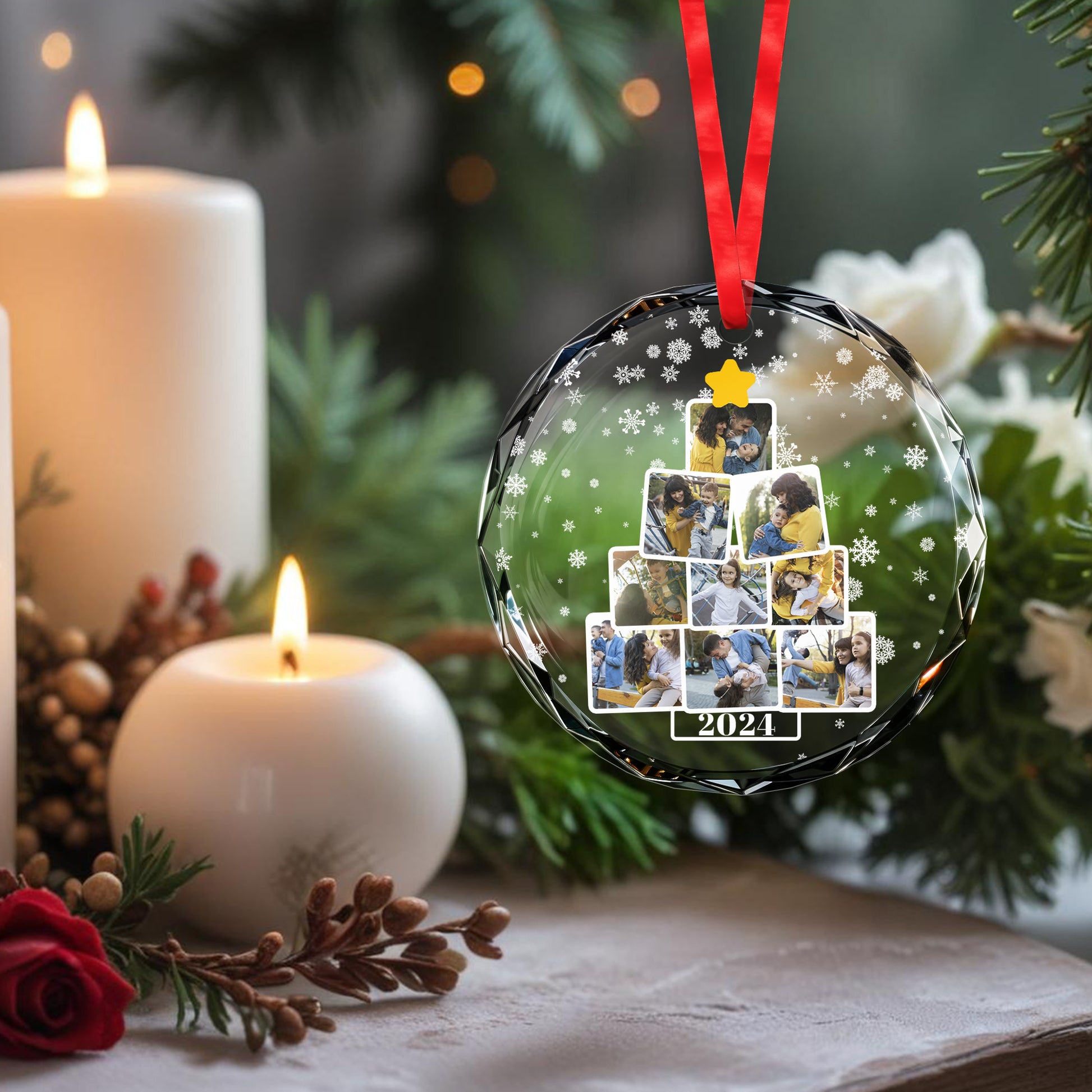 Treasured Moments Circle Glass Ornament