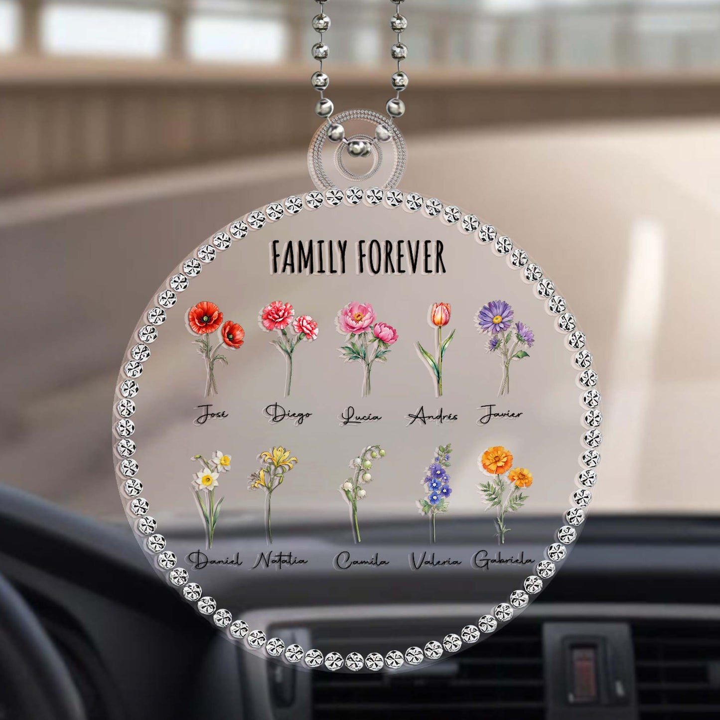 Family Forever Floral Custom Ornament