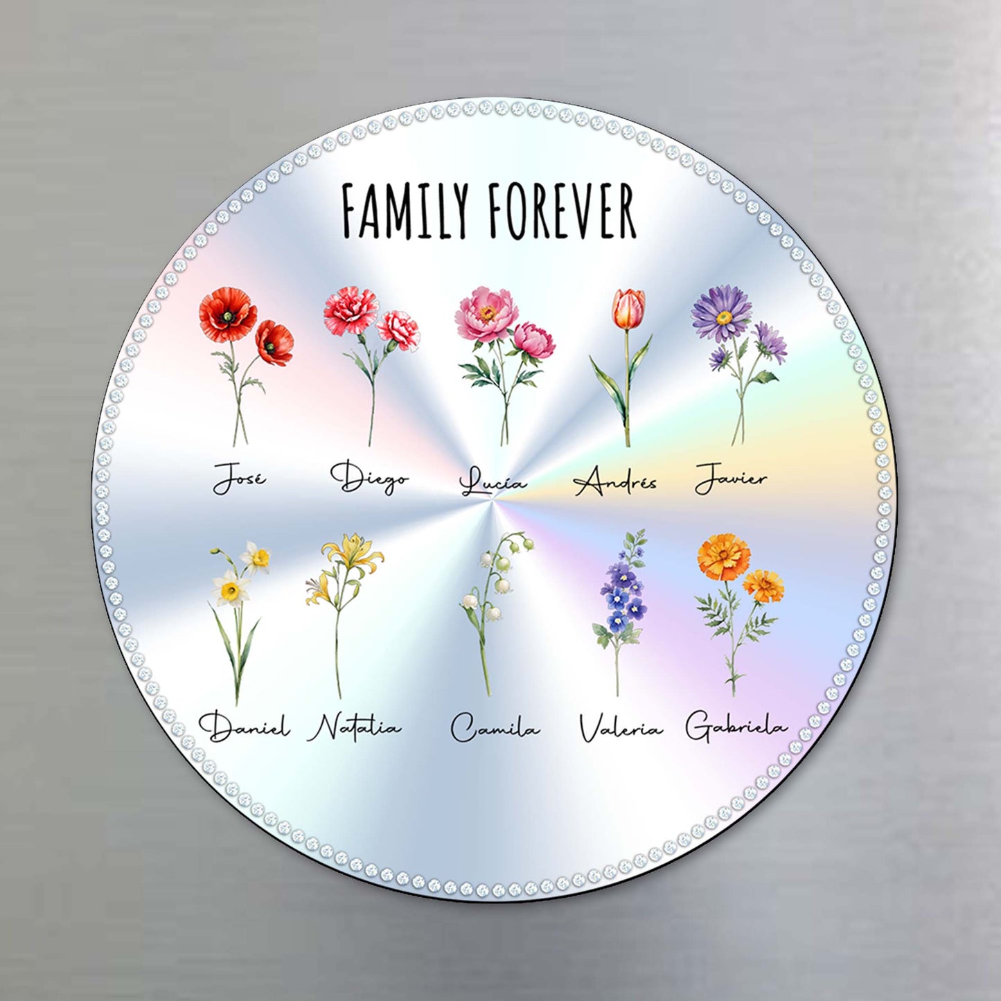 Family Forever Floral Custom Magnetic Design