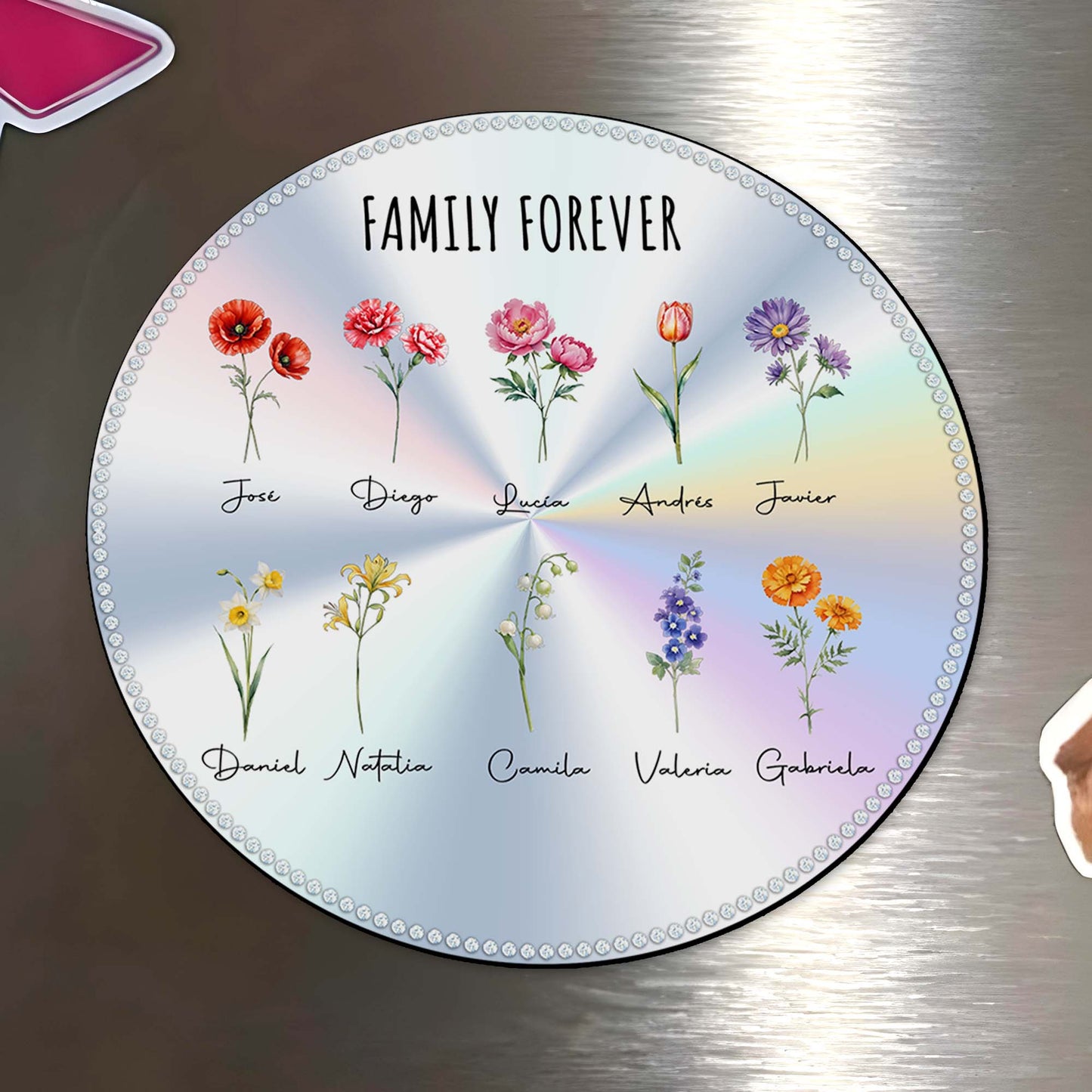 Family Forever Floral Custom Magnetic Design