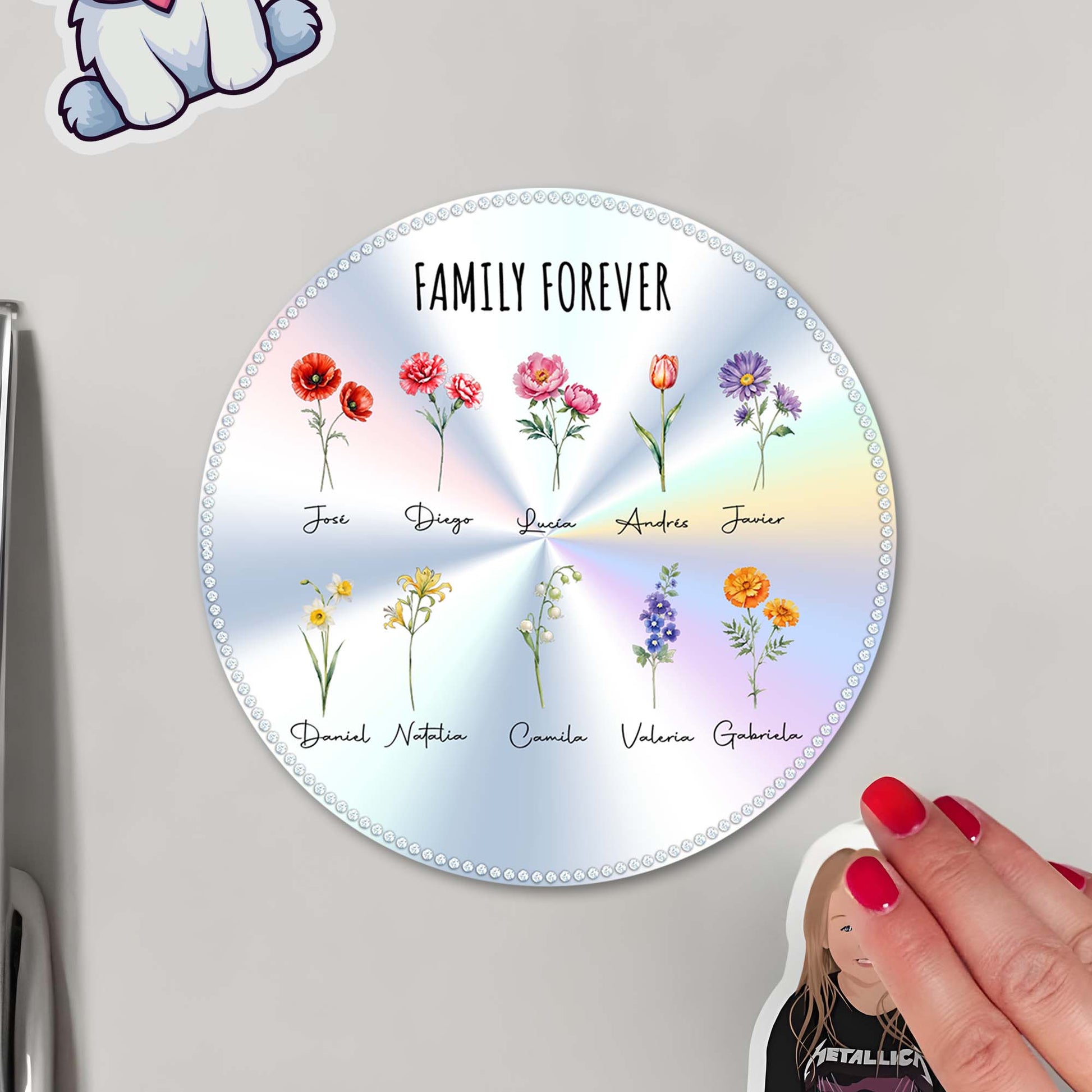 Family Forever Floral Custom Magnetic Design