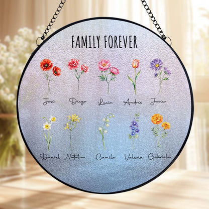 Family Forever Floral Suncatcher