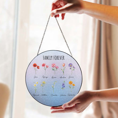 Family Forever Floral Suncatcher