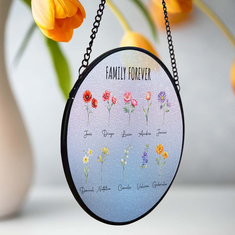 Family Forever Floral Suncatcher