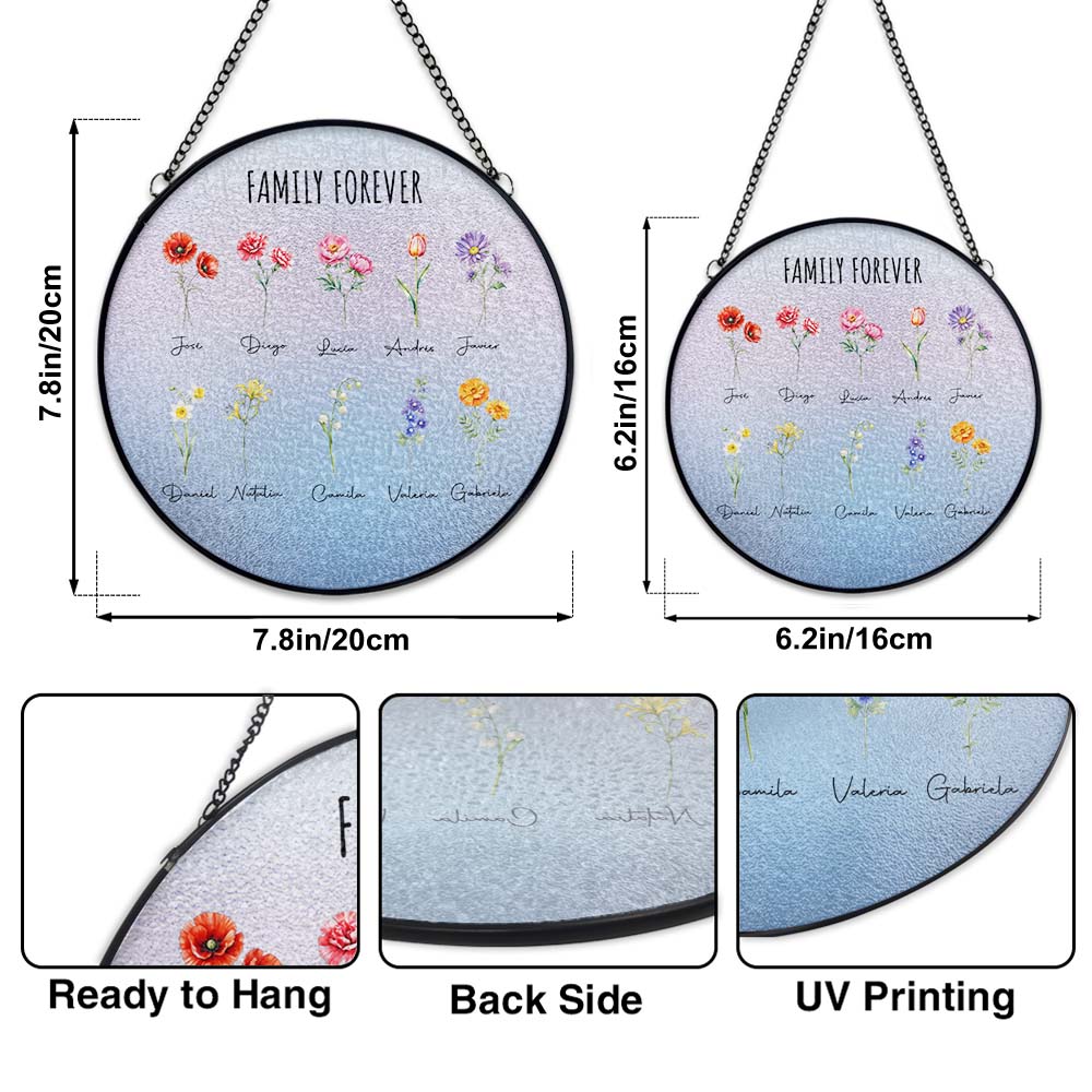 Family Forever Floral Suncatcher