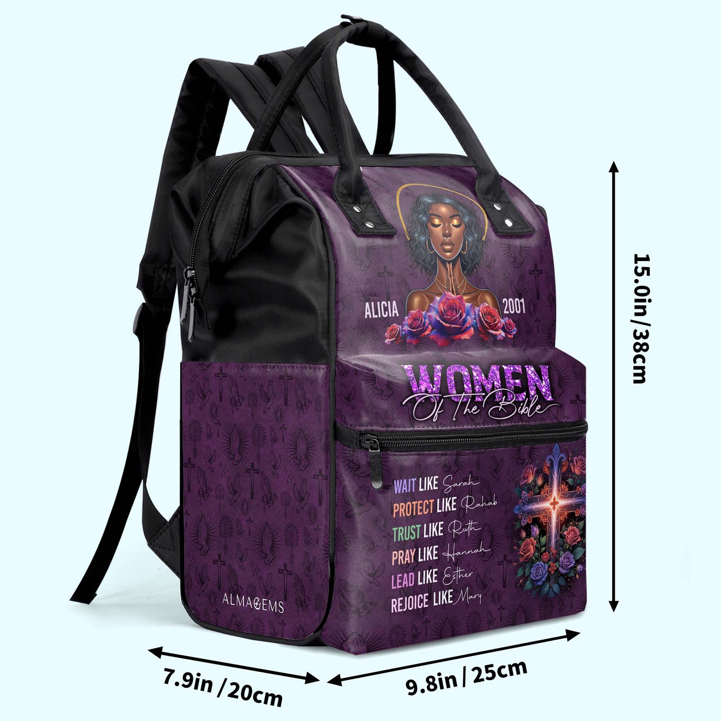 WOMEN OF THE BIBLE - Personalized Custom Duckbilled Travel Backpack - FT001_DKB