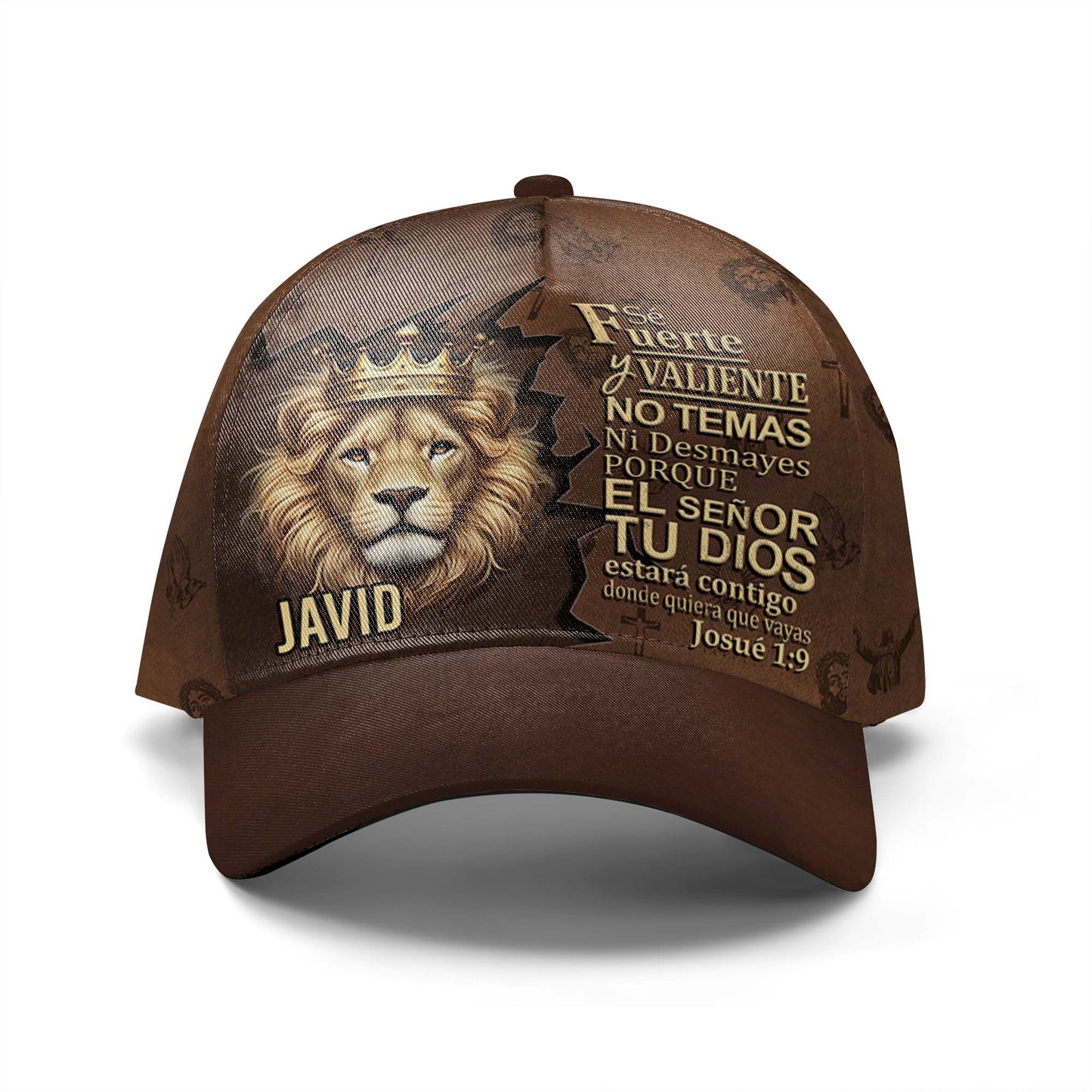 Sé Fuerte y Valiente Josué 1:9 - Gorra personalizada, gorra de béisbol con estampado integral - FT002_BAC