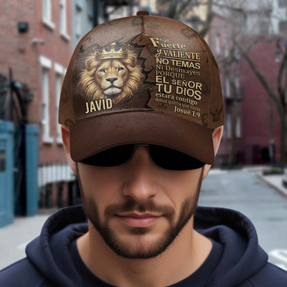 Sé Fuerte y Valiente Josué 1:9 - Gorra personalizada, gorra de béisbol con estampado integral - FT002_BAC