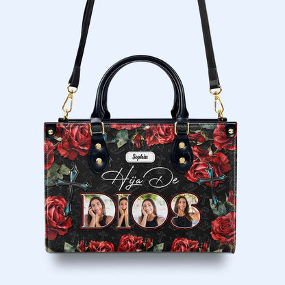 Hija De Dios - Bolso de mano de cuero personalizado - FT005_HB