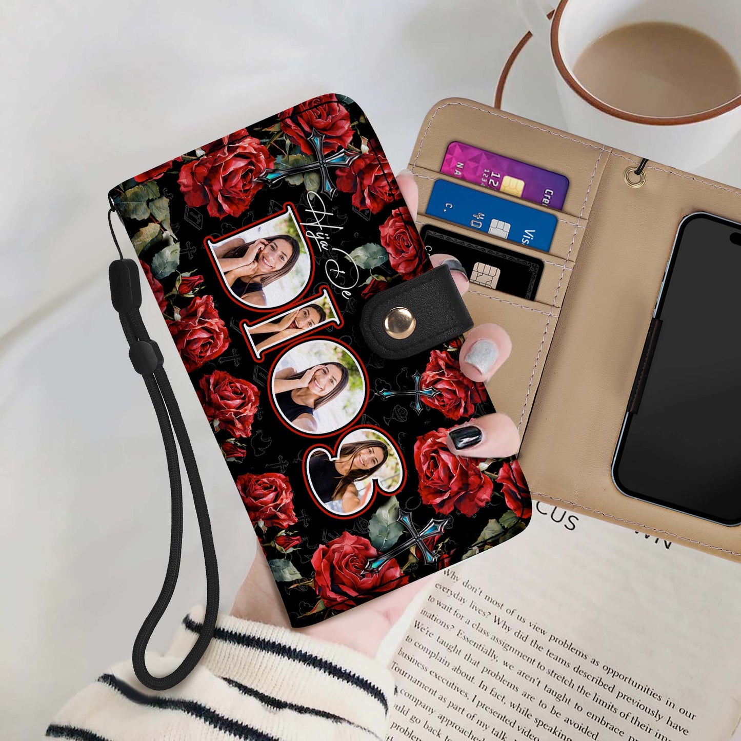 HIJA DE DIOS - Personalized Custom Phone Leather Wallet - FT005_PW