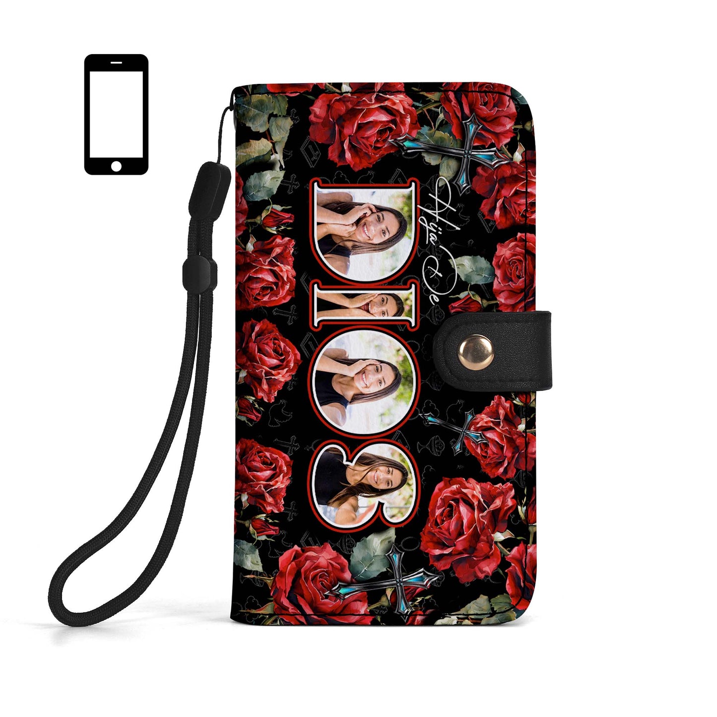 HIJA DE DIOS - Cartera de cuero personalizada para teléfono - FT005_PW