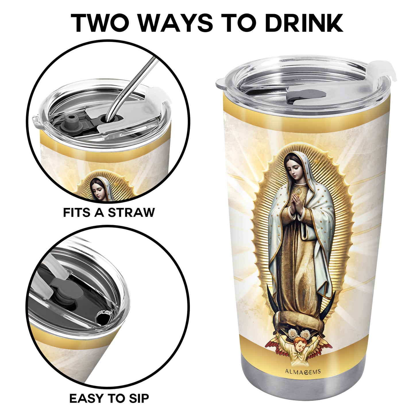 Guadalupe Faith - Personalized Custom Stainless Steel Tumbler 20oz 30oz - FT006_TB