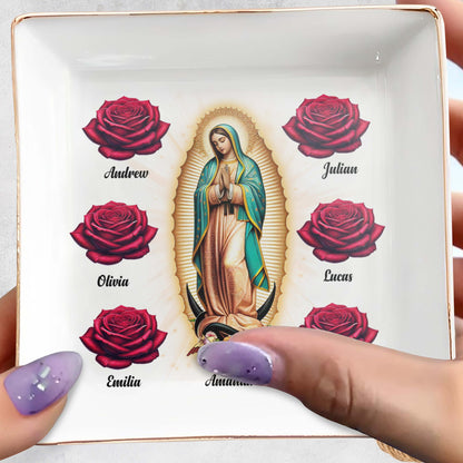 Guadalupe And Roses - Personalized Custom Jewelry Dish - FT016_SCRD