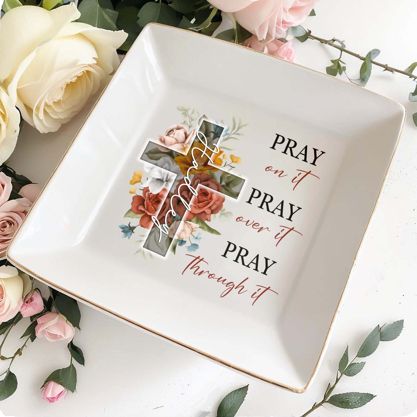 Pray On It - Personalized Custom Jewelry Dish - FT017_SCRD