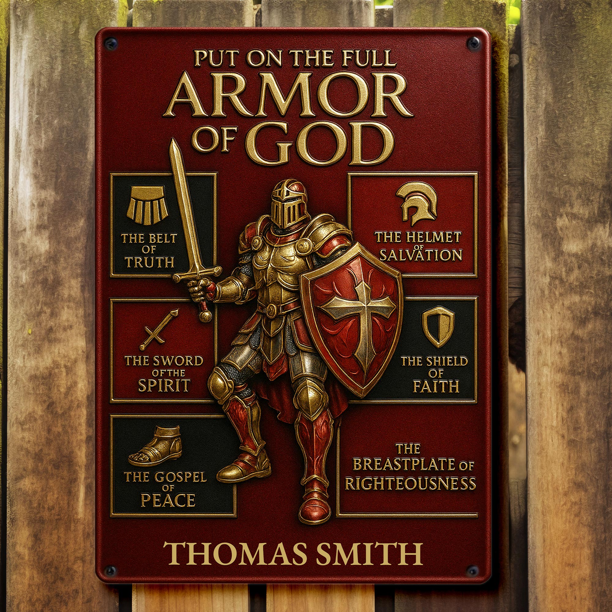 Armor. Sign Put On The Full Armor of God, Personalized Metal Sign, Gift For ...