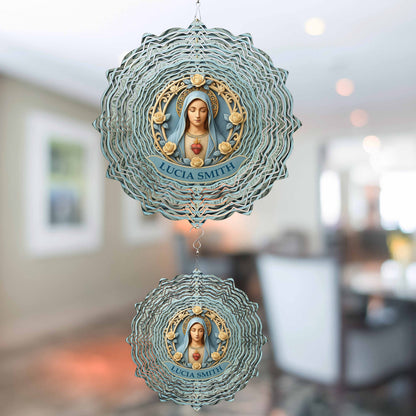 Embrace Faith And Protection With Blessed Mary And Roses