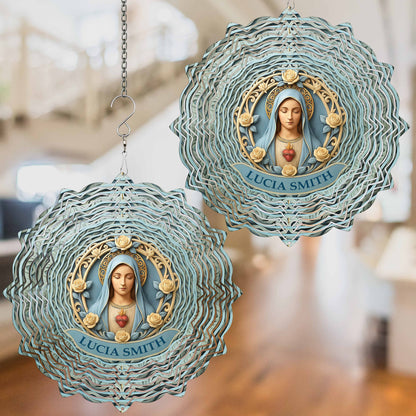 Embrace Faith And Protection With Blessed Mary And Roses