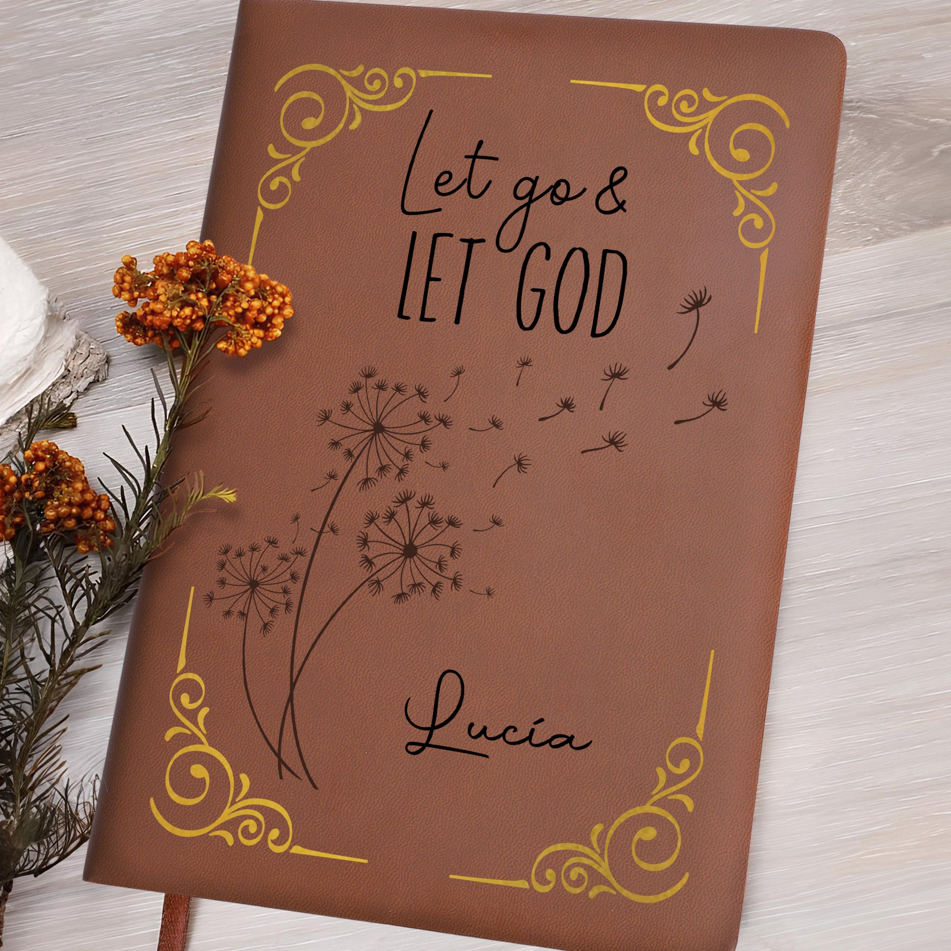 Let Go And Let God Custom Monogram Journal