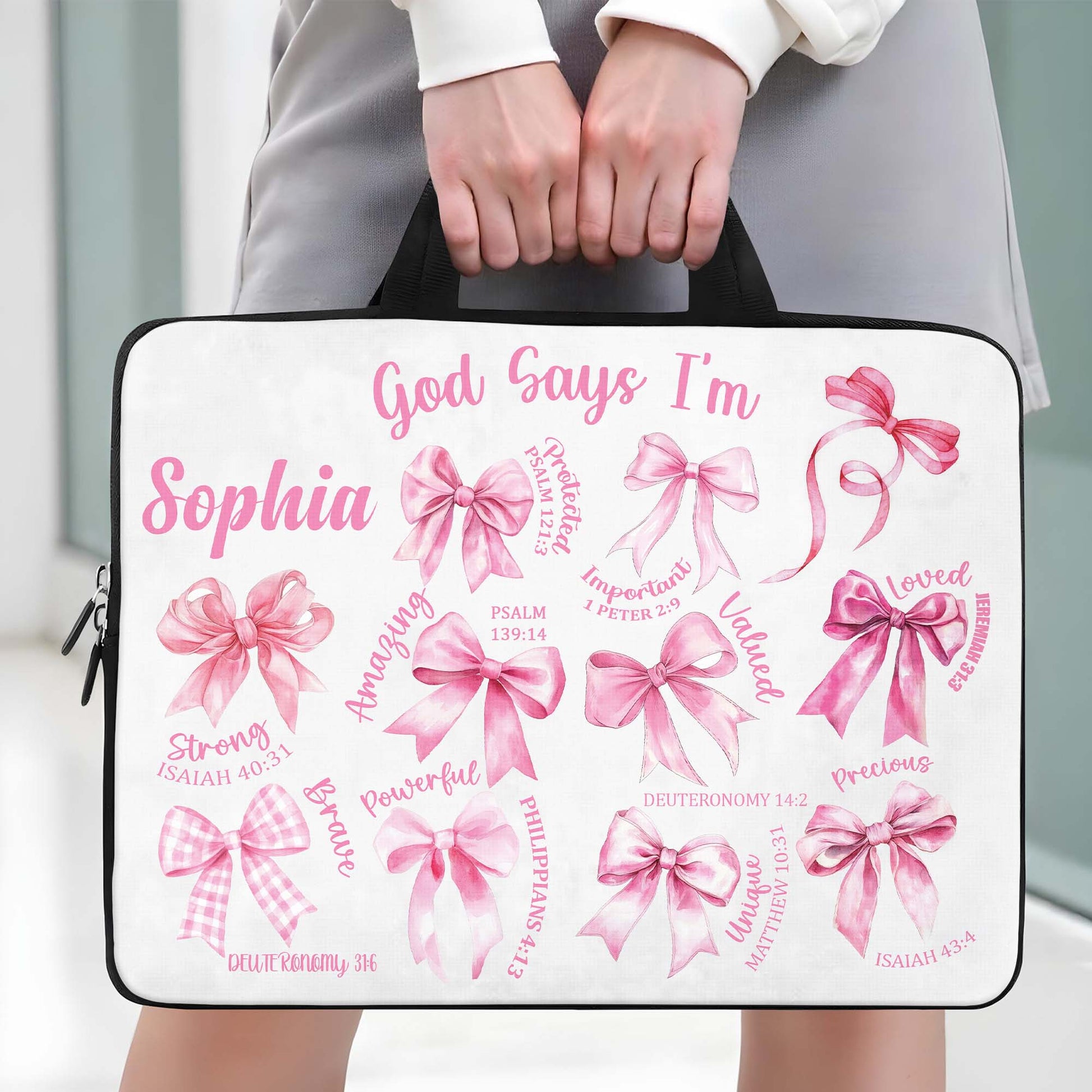 God Says I'm Loved, Valued, Precious, Customizable Laptop Bag