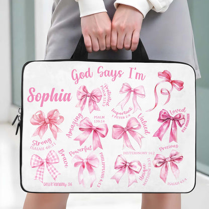 God Says I'm Loved, Valued, Precious, Customizable Laptop Bag