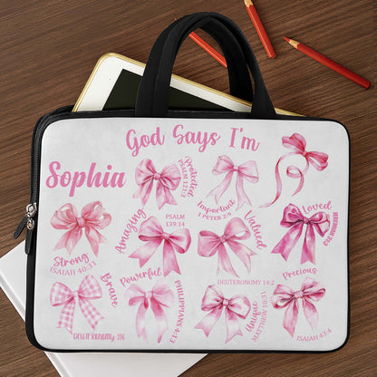 God Says I'm Loved, Valued, Precious, Customizable Laptop Bag