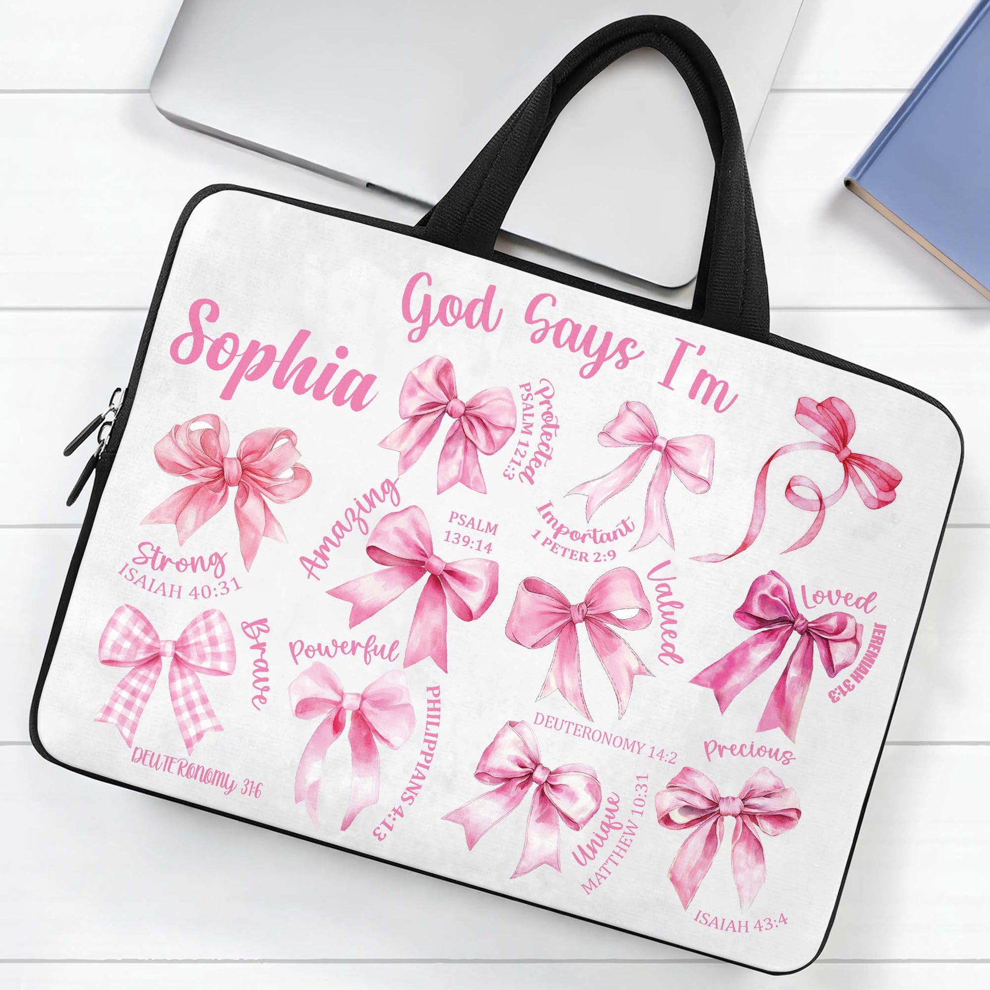 God Says I'm Loved, Valued, Precious, Customizable Laptop Bag