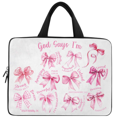 God Says I'm Loved, Valued, Precious, Customizable Laptop Bag
