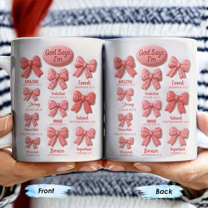 God Says I'm Loved, Unique, Strong, Protected, Bows and Religious Verses