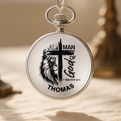 Man Of God With Lion And Cross Design