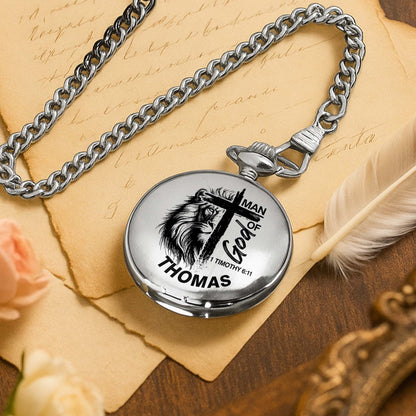 Man Of God With Lion And Cross Design