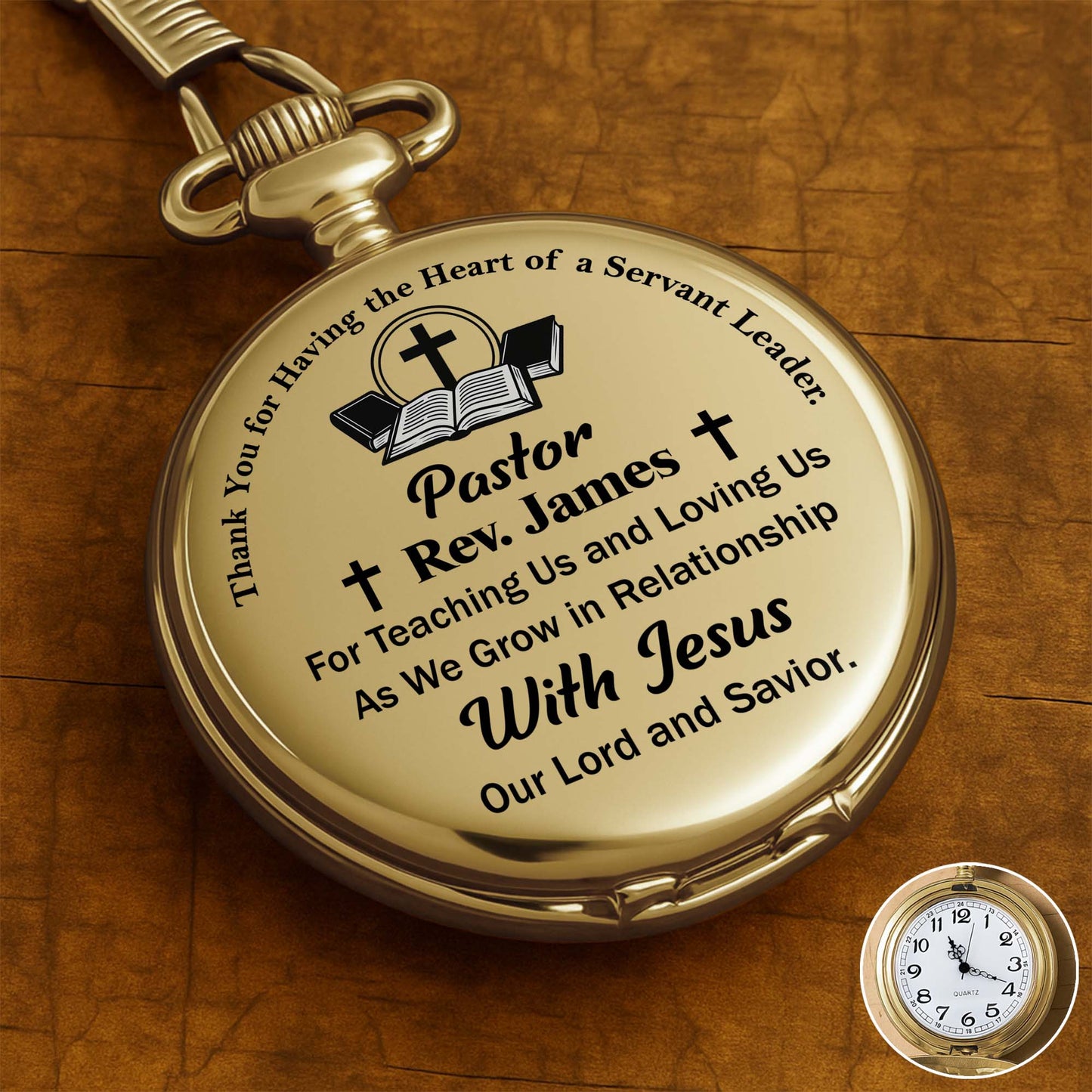 Thank You For Having The Heart Of A Servant Leader, Cross And Book Design