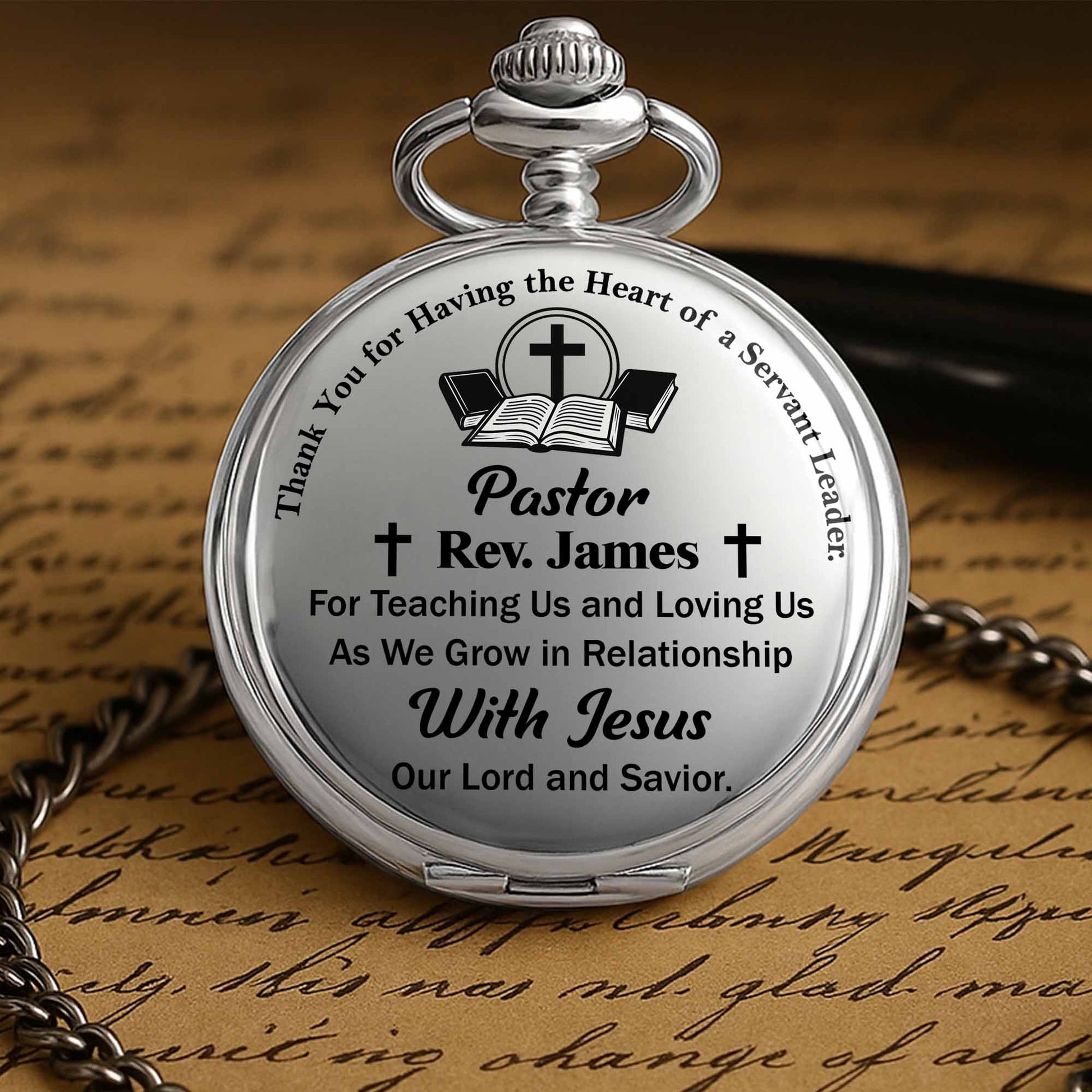 Thank You For Having The Heart Of A Servant Leader, Book And Cross