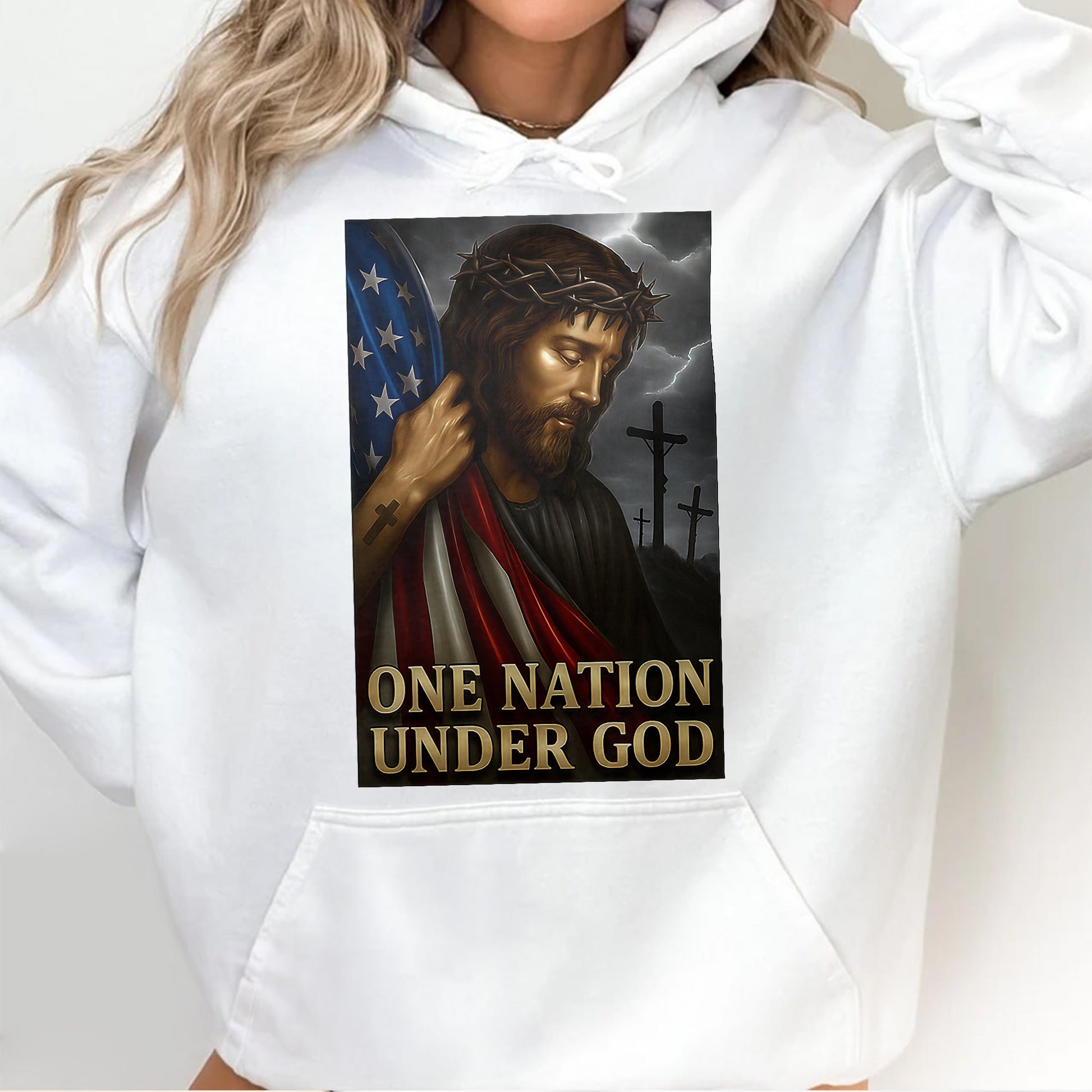 One Nation Under God, Jesus and American Flag