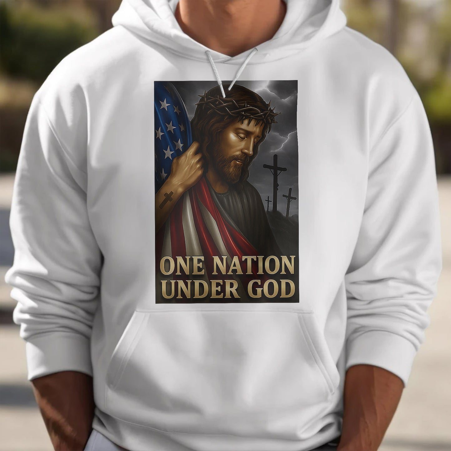 One Nation Under God, Jesus and American Flag