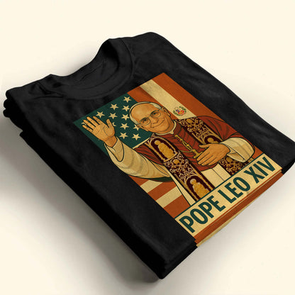 Pope Leo XIV, Modern Art Style With Flag Design