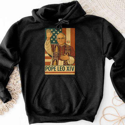 Pope Leo XIV, Modern Art Style With Flag Design