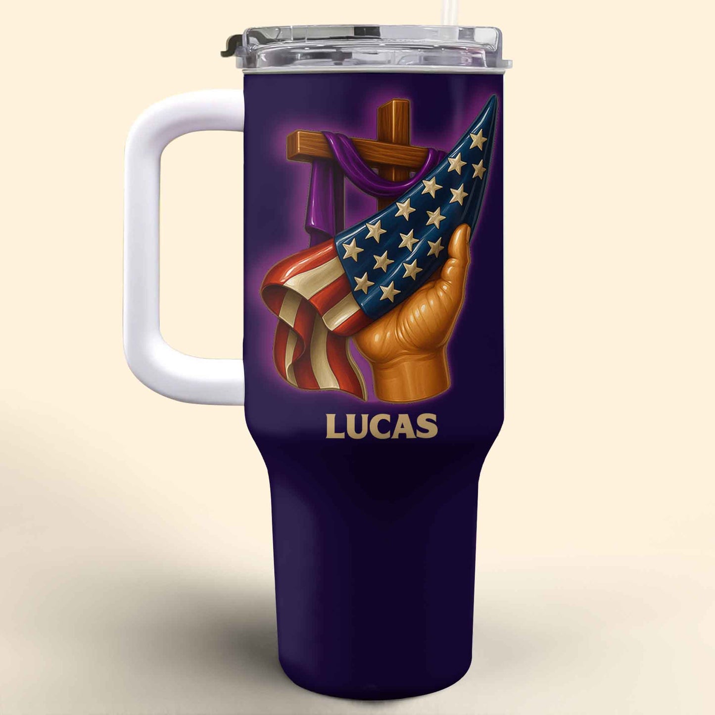 SEO Optimized Message Featuring Cross and American Flag