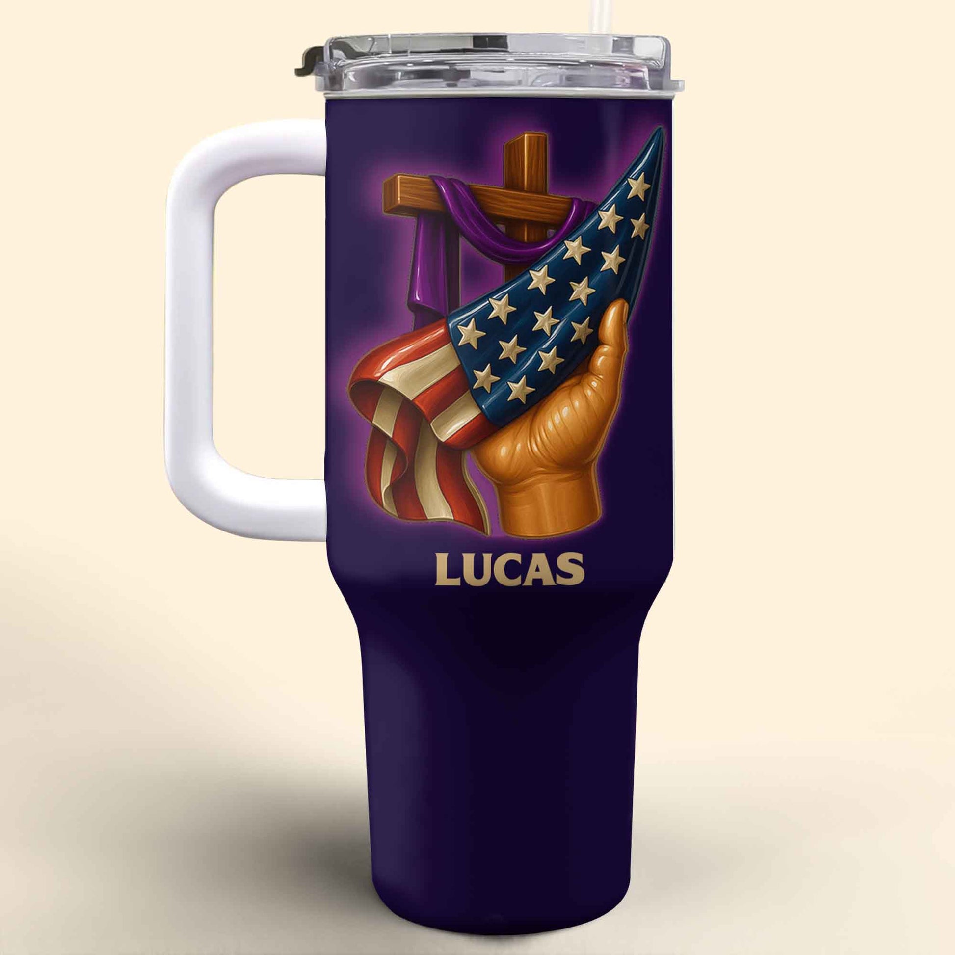 SEO Optimized Message Featuring Cross and American Flag